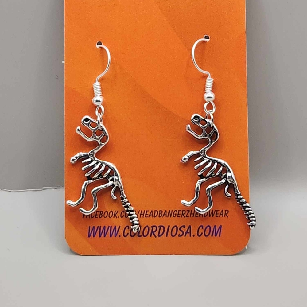 T-rex bone earrings
